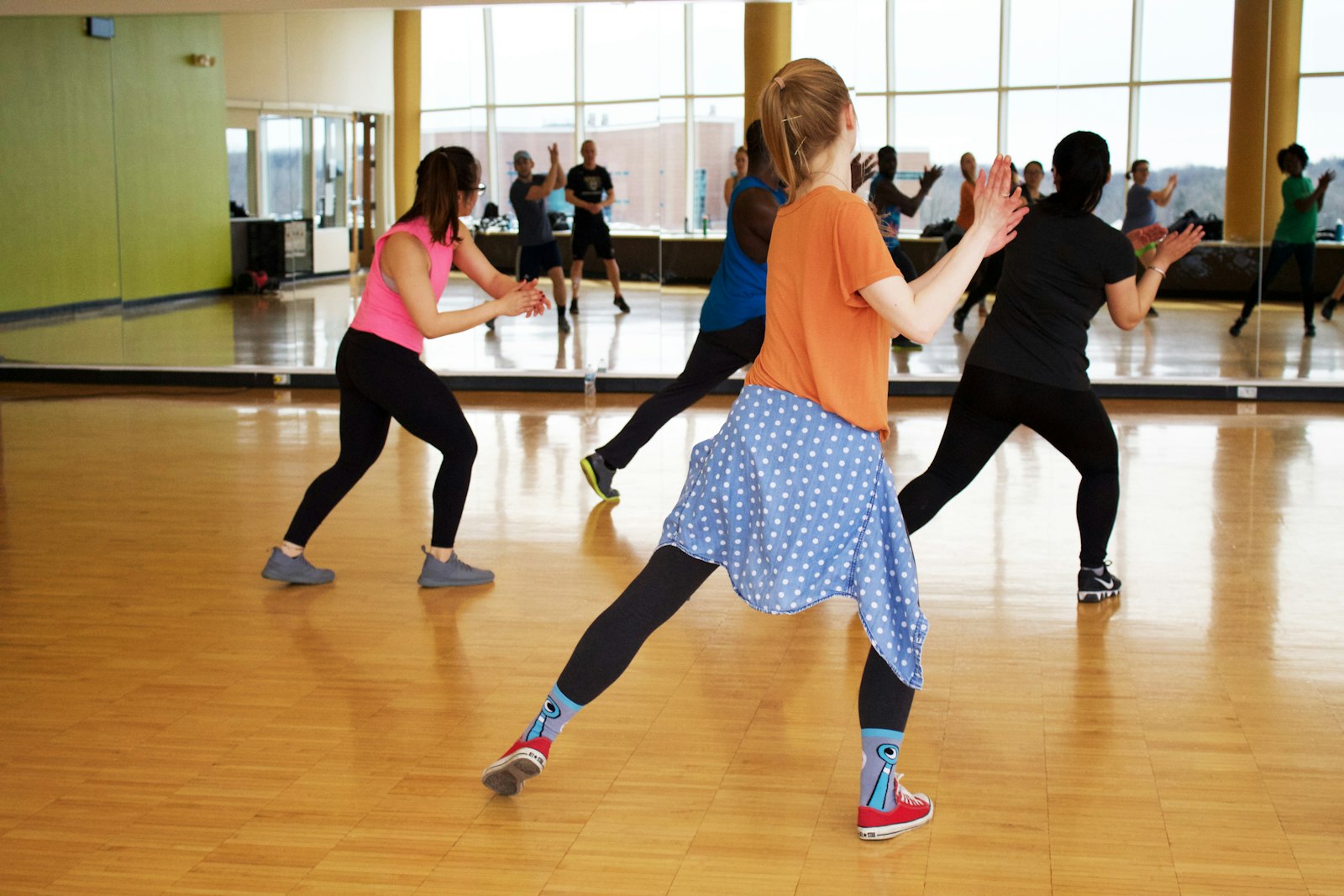 A class rehearsing in the studio